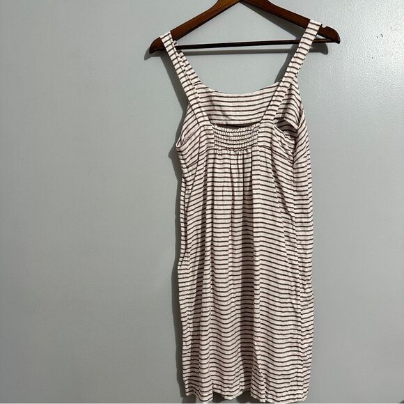 Artisan NY Dress 100% Linen Knee Length Faux Button Stripe Red White size XS - Picture 4 of 7